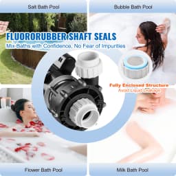 SucceBuy 2 Speed SPA Pump 48/56-Frame AC110-120V SPA Pump 1.5HP/3HP/4HP High Speed 2'' Port 90° Rotational Interface for Hot Tub