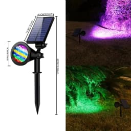 2PC Solar Landscape Spotlight Solar Garden Spotlight for Outside Intelligent Light Control IP44 Waterproof Solar Panels 500mah