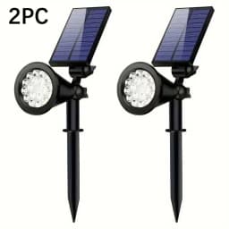 2PC Solar Landscape Spotlight Solar Garden Spotlight for Outside Intelligent Light Control IP44 Waterproof Solar Panels 500mah