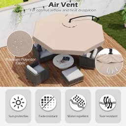 10FT Offset Hanging Umbrella Patio Cantilever Umbrella with Cover