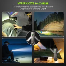 Wurkkos HD02 LED Camping Lamp Portable Outdoor Sports Fishing 3200 Lumens Hunting Hiking Searchlight with Rechargeable Battery