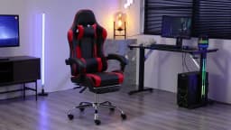 JHK Ergonomic Racing Gaming Chair Adjustable Swivel PU Leather with Headrest and Lumbar Support For Office Computer Living Room