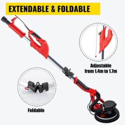 SucceBuy 850W Drywall Sander Variable Speed 800-1750 RPM Electric Drywall Sander Foldable Sheetrock Sander with Telescope Handle