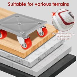 2026 Furniture Movers with Wheels Portable 4 Wheels Furniture Dolly Furniture Mover Tool with 360°Rotation Rubber Wheels