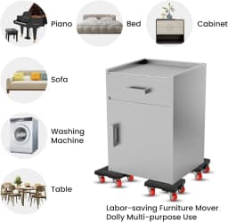 2026 Furniture Movers with Wheels Portable 4 Wheels Furniture Dolly Furniture Mover Tool with 360°Rotation Rubber Wheels