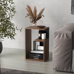 Everet 25" High 3-Tier Side Table Black Wengue - Walnut