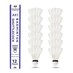 Goose Feather Badminton Shuttlecocks, 12 Pack Nylon Feather Badminton Birdies-Hight Speed Training Birdie Ball for Indoor and O