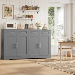 60" Large Buffet Sideboard with Storage, 36" Tall Kitchen Buffet Storage Cabinet with 4 Drawers, Modern Coffee Bar, Customized