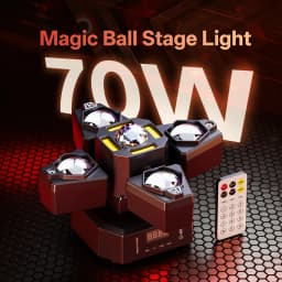 Datewink 70W RGBW 4-Arm Moving Head Light Beam Magic Ball Stage Lights Strobe Effect Remote DMX512 For DJ Disco Nightclub Party