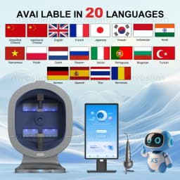 21.5 Inch X5 Facial Skin Analyzer 3D AI Hair Analysis Machine 8 Light Spectrum Skin Analysis Scanner For Business Beauty Care