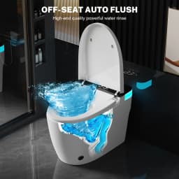 Smart Heated Bidet Toilet Seat Temperature Display Night Light Foot Sensor Flush Remote Control UL Certified Leak Protection