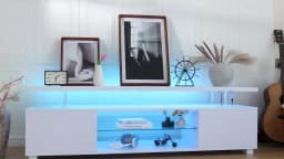 Cubehom TV Entertainment Center LED TV Stand, Gaming Center for 50 inch TV, Modern TV Stand with Storage, TV Console for Ga