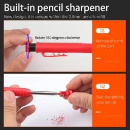 Hot 2.8mm Marking Mechanical Pencil Solid Carpenter Scriber Carpenter Scriber with Sharpener for Woodworking Drawing Stationery