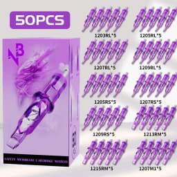 Goldplume 50 Tattoo Needles Set - Multiple Models Mixed Includes 3Rl 5Rl 7Rl 9Rl 5Rs 7Rs 9Rs 13Rm 15Rm 07m1 Professional Needles with Security Film Box