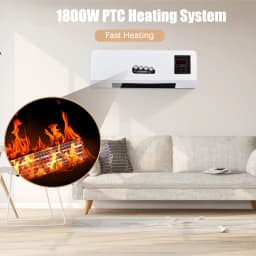 【Sale】Heater and Fan Combo 1800W 2-in-1 Timing Function Dual Use Wall Mounted Electric Fan and Space Heater with Remote Control