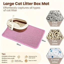 Cat Litter Mat Double Layer Pet Non Slip Big Pet Litter Box Filter MatWear Resistant Waterproof Anti-slip Cat Litter Mat