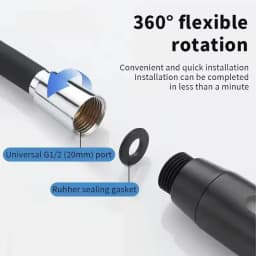 New 1.5/2/3M Silicone Shower Head Hose Flexible Anti-Winding Pipe High Pressure Powerful Shower Tube Bathroom Faucte Accessories