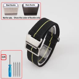 60s French Troops Parachute Bag Elastic Watch Strap 18 20mm 22mm Nylon Watchbands Man's Universal Ballistic Fabric Wristband