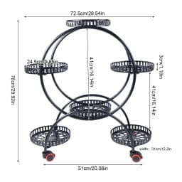 Metal Plant Stands 6 Pots Plants Flower Stand for Patio Garden Living Room Corner Balcony Bedroom Black / White