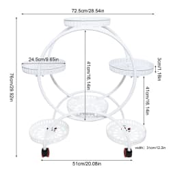 Metal Plant Stands 6 Pots Plants Flower Stand for Patio Garden Living Room Corner Balcony Bedroom Black / White