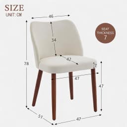 2pcs Dining Chair , Linen Upholstered Dining Chair with Wood Legs, Wing Backrest, Wooden Kitchen Chair, Kitchen Chairs with Thick Cushions for Dining Room, Living Room,White.