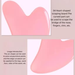 Gua Sha Facial Tools Rose Quartz Guasha Tools for Face & Eye Gua Sha Stone Skin Care Body Tighten Skin Massage Tools for Puffiness Reducing & Jawline Sculpting Face Stone Gua Sha Tools (Pink)