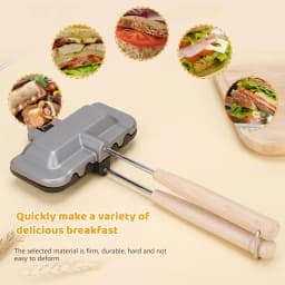 Hot Sandwich Maker, Hot Dog Toaster, Double-Sided Sandwich Baking Pan, Double Sided Frying Pan, Grilled Cheese Maker Nonstick Sandwich Maker Flip Grill Pan for Breakfast Pancakes, Toast, Omelets