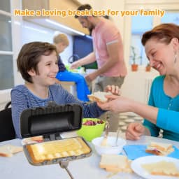 Hot Sandwich Maker, Hot Dog Toaster, Double-Sided Sandwich Baking Pan, Double Sided Frying Pan, Grilled Cheese Maker Nonstick Sandwich Maker Flip Grill Pan for Breakfast Pancakes, Toast, Omelets