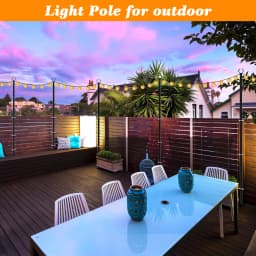 10 Pack String Light Poles for Outside, 120inch &10FT Thickened Metal Christmas Lights Hanger Pole Outdoor with Fork, Lighting Hanging Post Accessories for Patio Decor Garden Backyard Yard Outside Decorations
