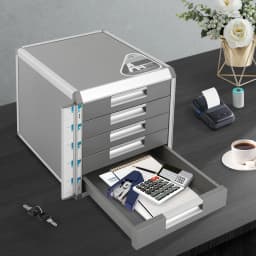 5-Drawer Locking File Organizer Cabinet, A4 File Storage Cabinet Aluminum Alloy for Office, Home, School for Documents, Cards