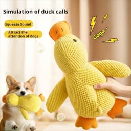 Cute Dog Toy Stomping Duck Bite Resistant Grinding Teeth Cleaning Large Dog Interactive Entertainment Puppy Boredom Plush Toy