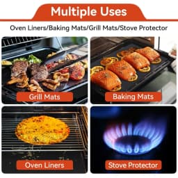 New Oven Liners Reusable Non-stick Anti Dirt Protection Pad Heat Resistant BBQ Grill Mat for Barbecue Cooking Baking Accessories