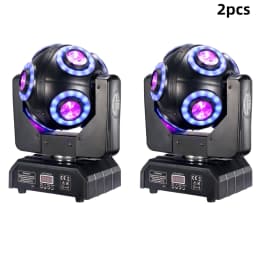 2pcs LED Moving Head Football Light 8x15W RGBW 4in1 With Halo RGB 360 ° Infinite Rotation Beam Strobe Dj Bar DMX512 Stage Effect