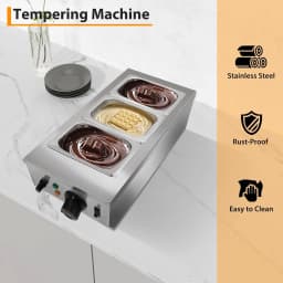 Chocolate Melting Machine, 2/3 Tanks Stainless Steel Chocolate Tempering Machine with Lid,Electric Commercial Food Warmer