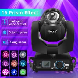 U'King 230W Beam 7R Moving Head Stage Light 16CH DMX512 Sound Activated 16 Gobos Effect Lighting for DJ Concert Party Nightclub