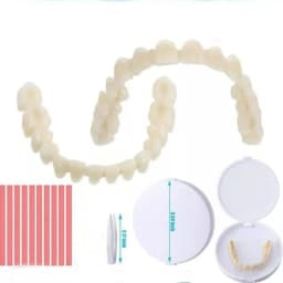 DIY Customizable Tooth Cover Denture Care Upper And Lower Plastic Dentures Preformed False Teeth Set Dental Resin Denture