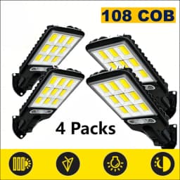 4 pc Solar Outdoor LED Wall Light with Human Body Waterproof Induction for Garden Terrace Garage Courtyard and Street Lighting