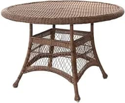 Wicker Round Dining Table, 44", White