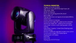 1/2/4 PCS 200W Mini BEAM SPOT LED Moving Head Beam&Spot 24 Rotating Prisms 14 Gobos 11Color Wheel Wash DJ Stage Lights