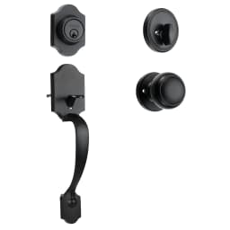 SucceBuy Front Door Handle Deadbolt Set Front Door Lock Set with Interior Knob Adjustable Hole Spacing Single Cylinder Handleset