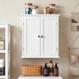 JHK 21 Inch Wall Mounted Cabinet With 2 Doors 3 Layer Medicine Wall Cabinet For Living Room Space Saver Storage Cabinet