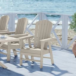 Shell-Back Adirondack Dining Chair Weather Resistant Wood Finish Outdoor Patio Use 1pc, Customized