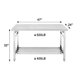 Stainless Steel Prep Table, Commercial Heavy Duty Stainless Steel Folding Work Table, Stainless Steel , Outdoor Cooking Table