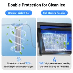 Commercial Ice Maker Machine 450LBS/24H Under Counter Ice Machine Upgrade Compressor 120LBS Storage Bin Freestanding Ice Maker