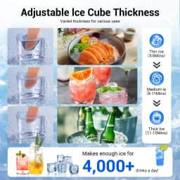 Commercial Ice Maker Machine 450LBS/24H Under Counter Ice Machine Upgrade Compressor 120LBS Storage Bin Freestanding Ice Maker