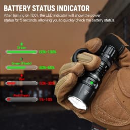 Wurkkos TD07 Tactical Flashlight 1300 Lumens 479m Beam Distance 18350 Battery Dual Switch Ring Grip Police/Everyday Use