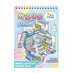 3D Cabin Scene Stickers Book Visual Stacking Cartoon Scene Sticker Collection DIY Cabin Scene Toy Game Stickers
