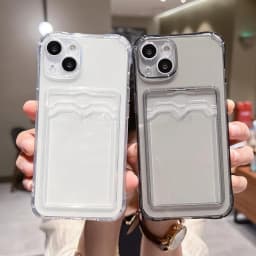 Transparent Card Bag Holder Phone Case For iPhone 17 Pro Max 11 12 13 14 15 16 18 Pro Max Air 7 8 Plus XR XS SE 2020 2022 Cover