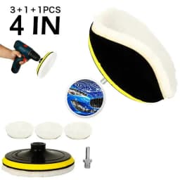 KKJOY 4" Pads Polishing Wheel for Electric Drill Polisher Sanding And Buffing Accessory