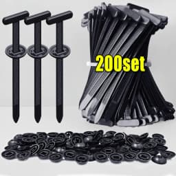 1000-100set Self-locking Nylon Universal Cable Tie Buckle Heavy Duty Zip Ties with Pin & Button Car Daily Repair Fastening Strap